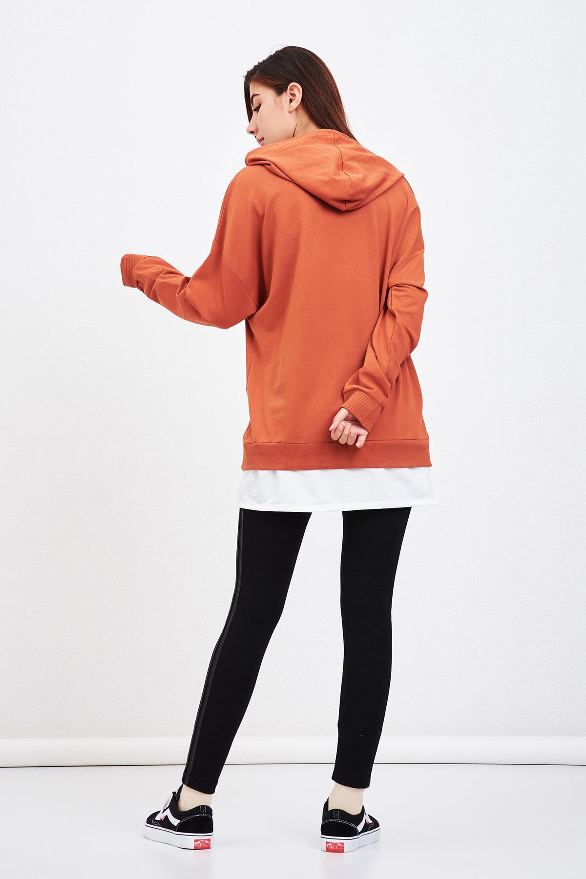 Harvard Yazılı Sweatshirt Kiremit