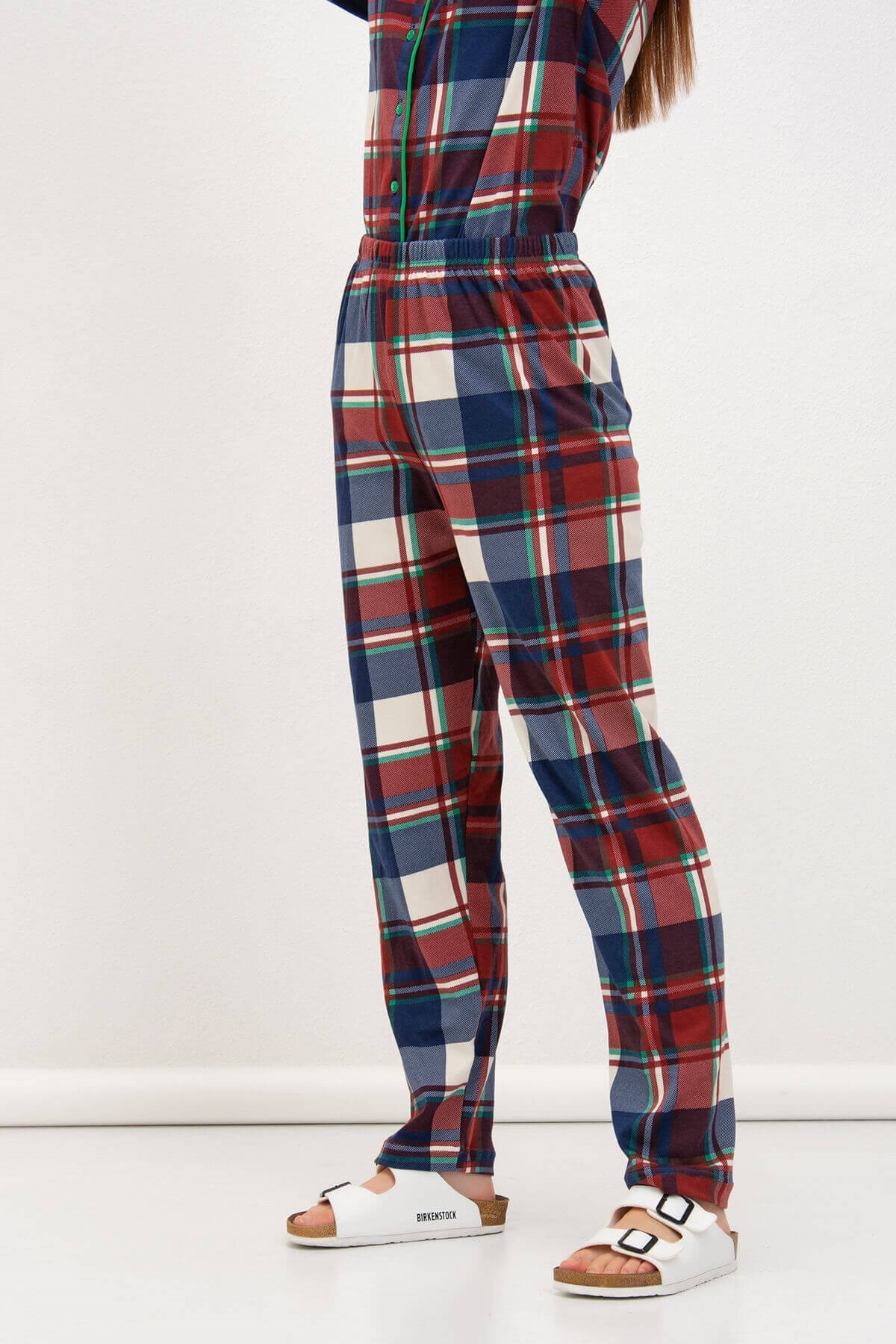 Kalın Pamuklu Düğmeli Pijama Takımı