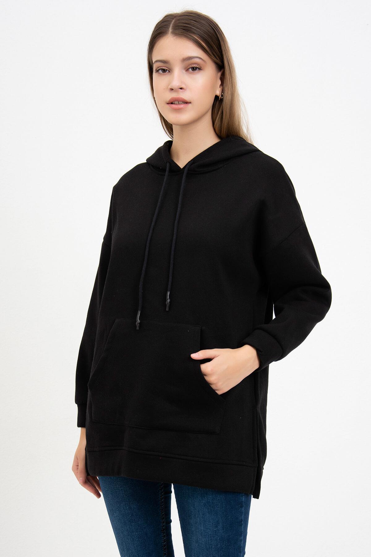 Kanguru Cepli Kapüşonlu Sweatshirt