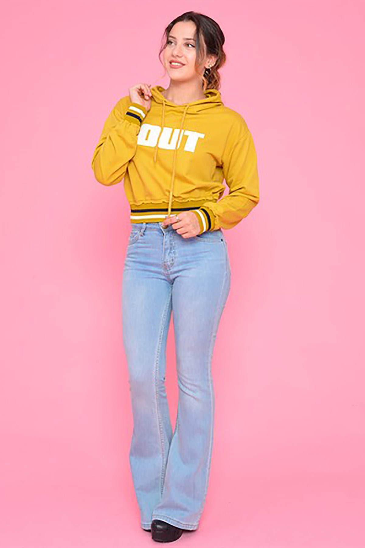 Kapüşonlu Kısa Sweat