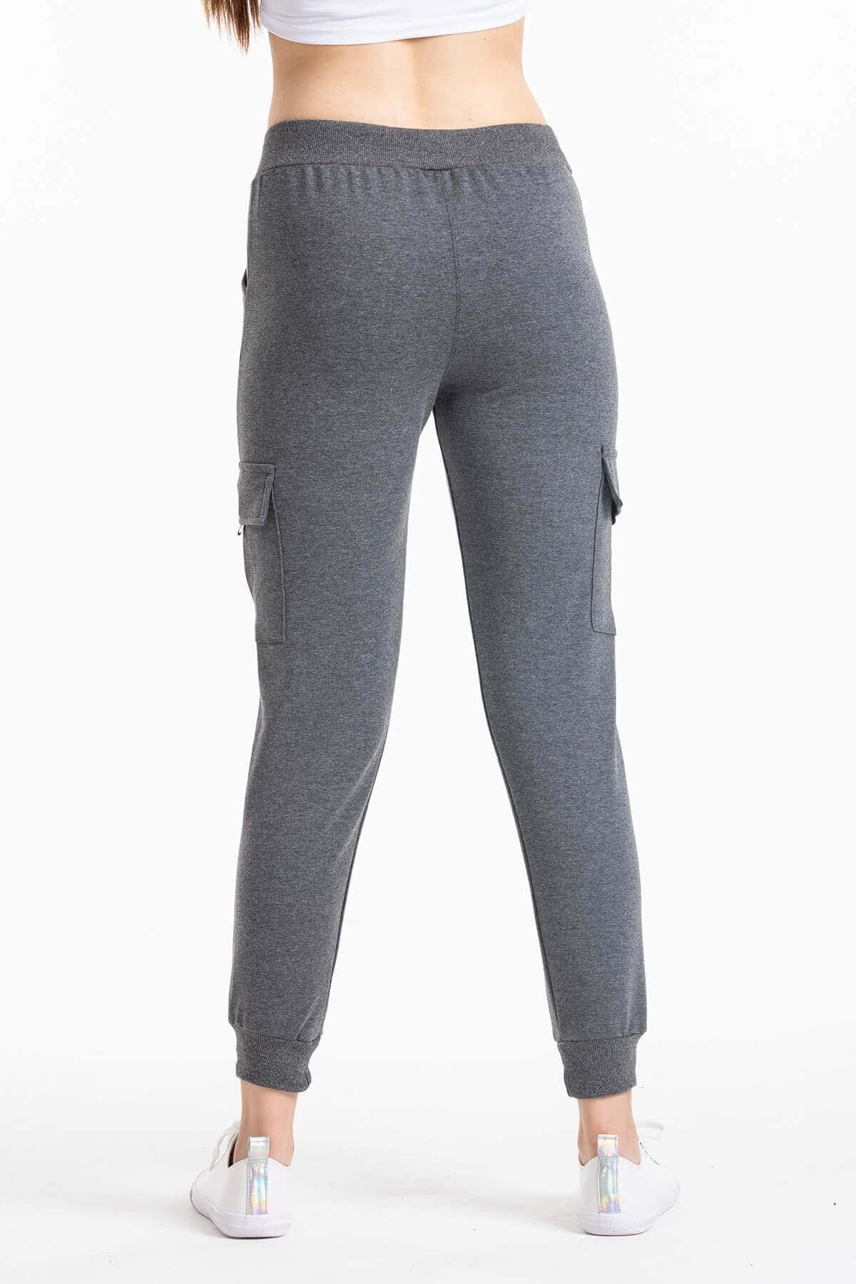 Kargo Cepli Eşofman Altı Gri