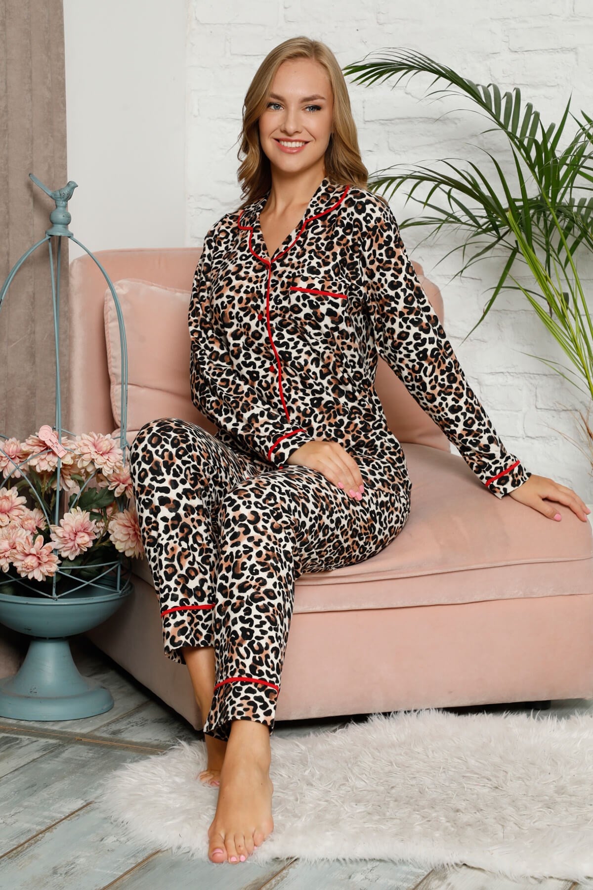 Kışlık Süet Pijama Takımı Siyah