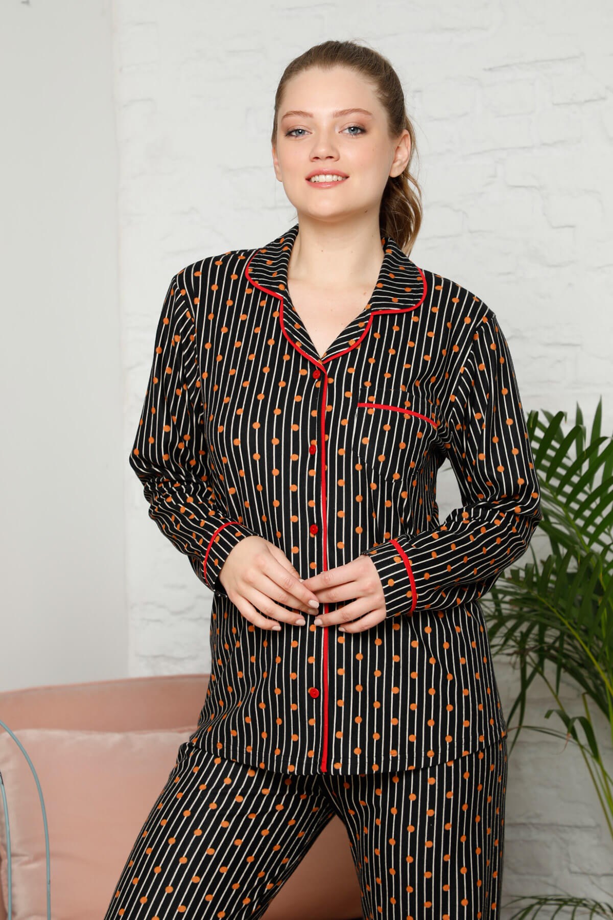 Kışlık Süet Pijama Takımı Siyah