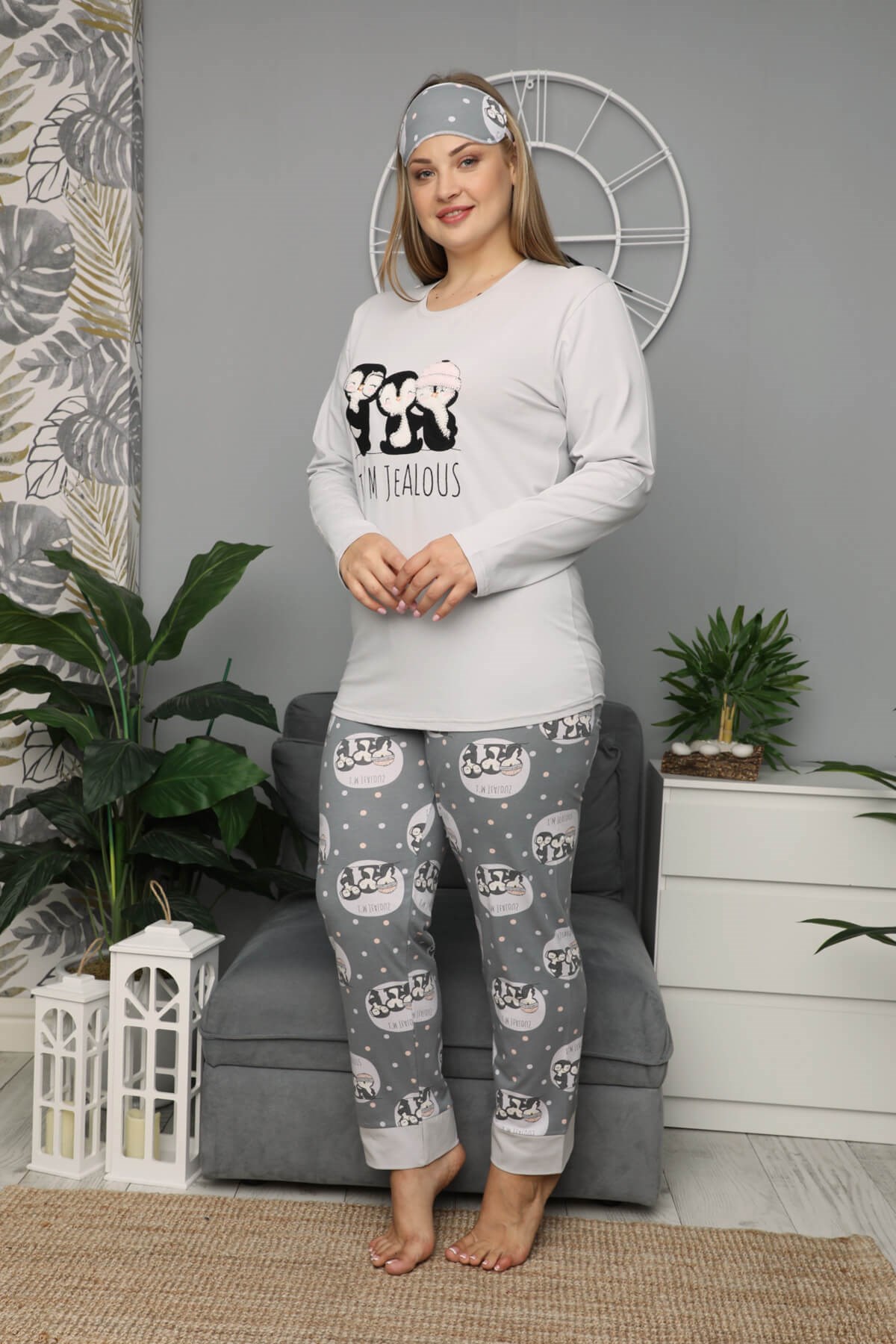 Kışlık Uzun Kol Battal Pijama Takımı