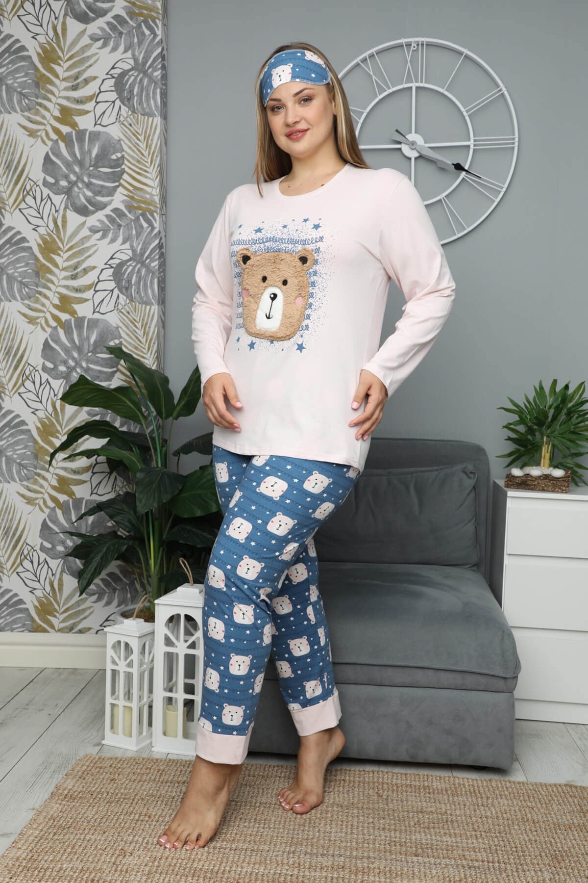 Kışlık Uzun Kol Battal Pijama Takımı