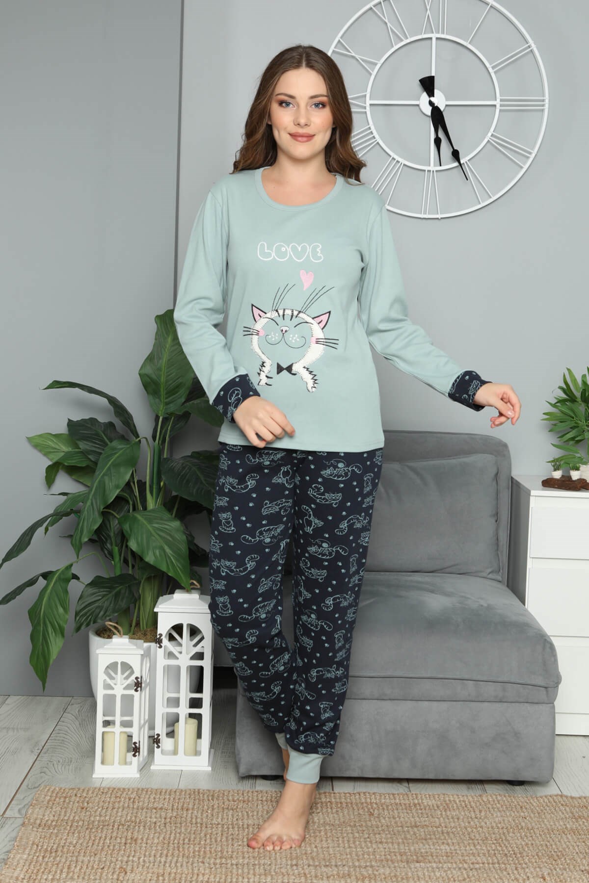 Kışlık Uzun Kol Pijama Takım