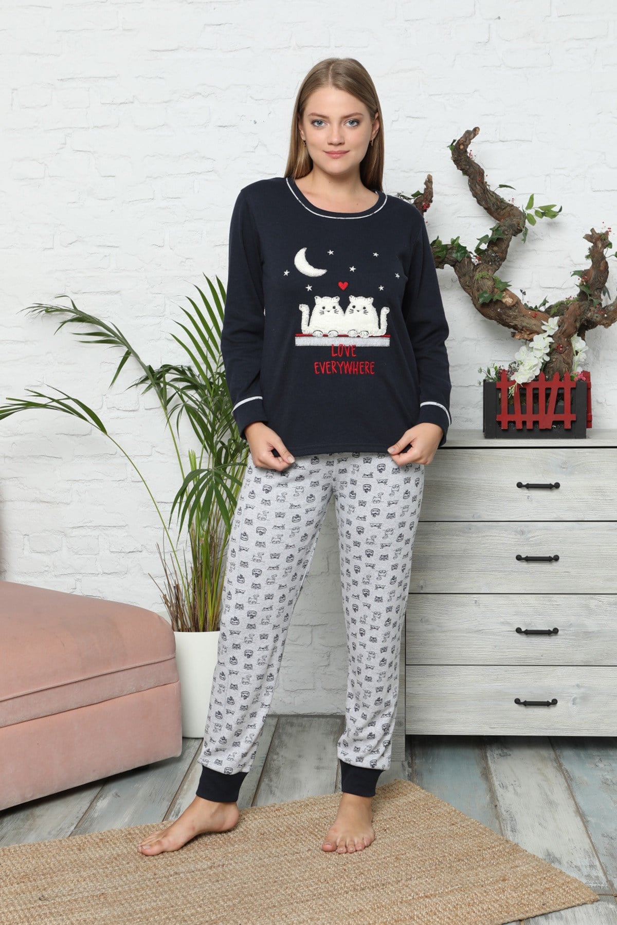 Kışlık Uzun Kol Pijama Takım