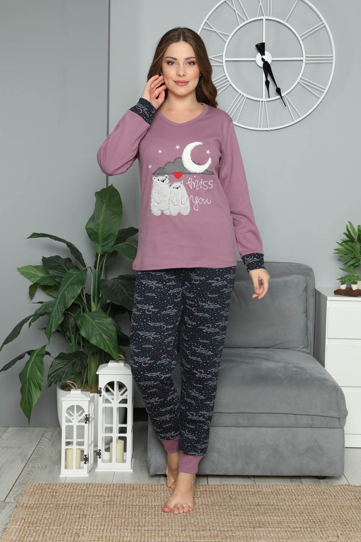 Kışlık Uzun Kol Pijama Takım