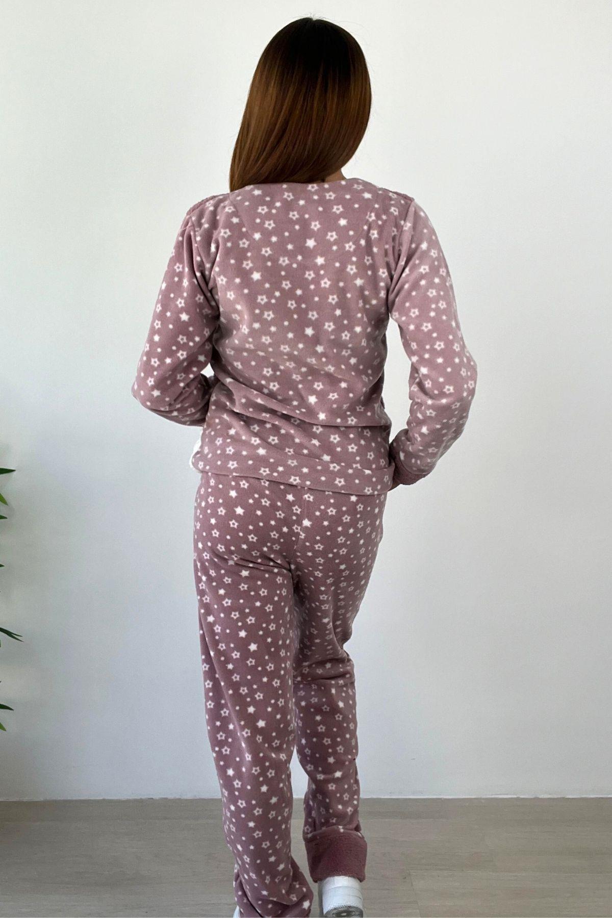Kışlık Welsoft Pijama Takımı Lila
