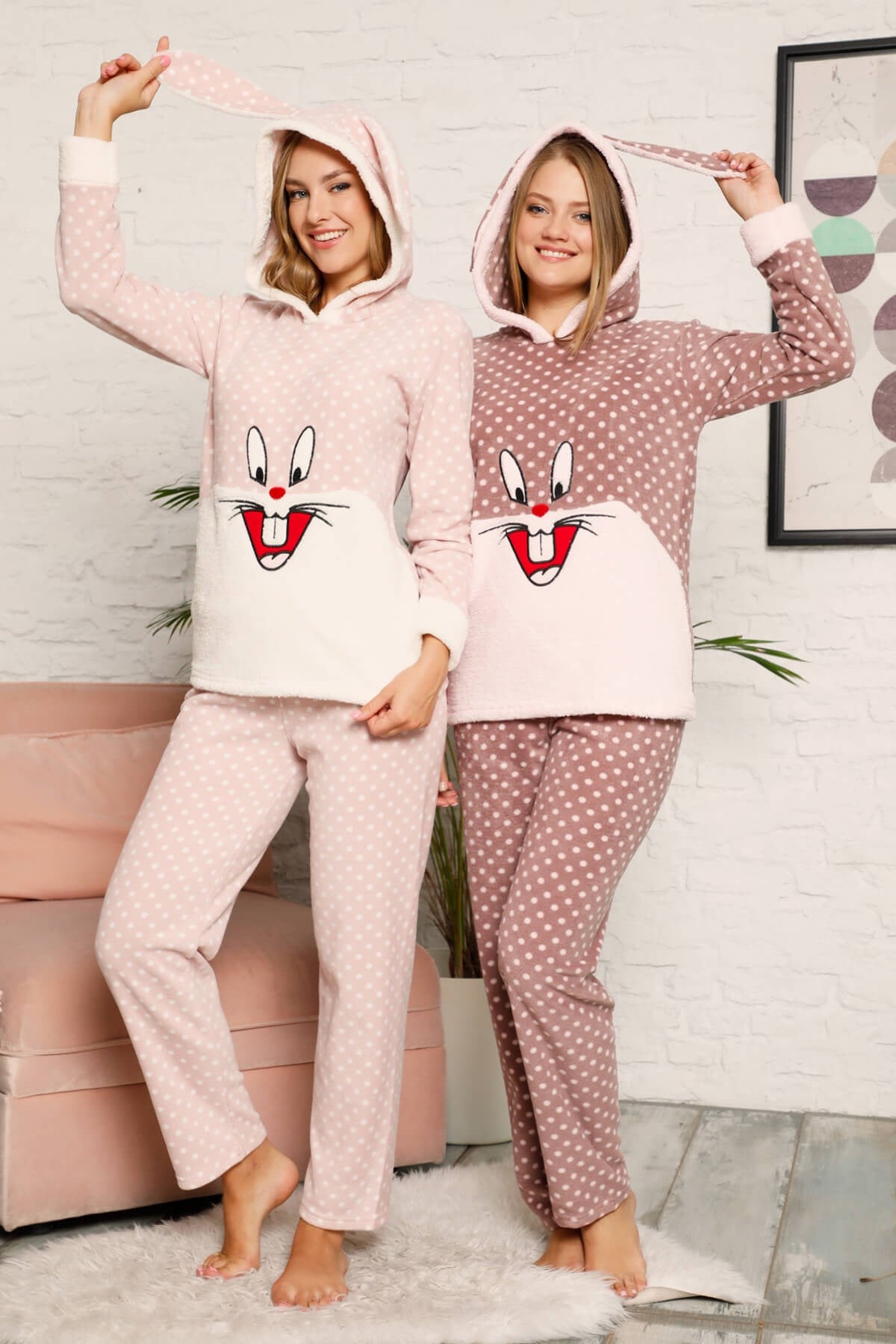 Kışlık Welsoft Pijama Takımı Pembe