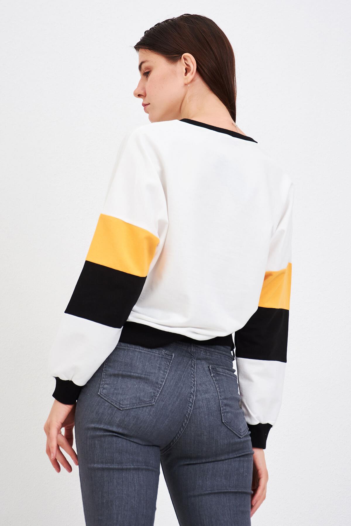 Michigan Baskılı Sweat Sarı