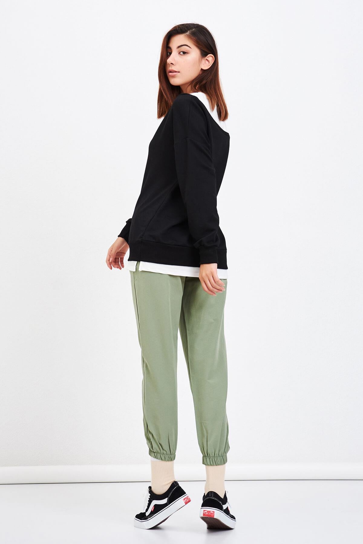 Nakışlı Sweat Siyah