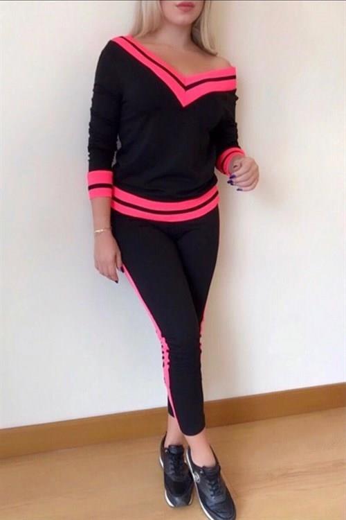 Omuzu Açık Cepli Eşofman Takım