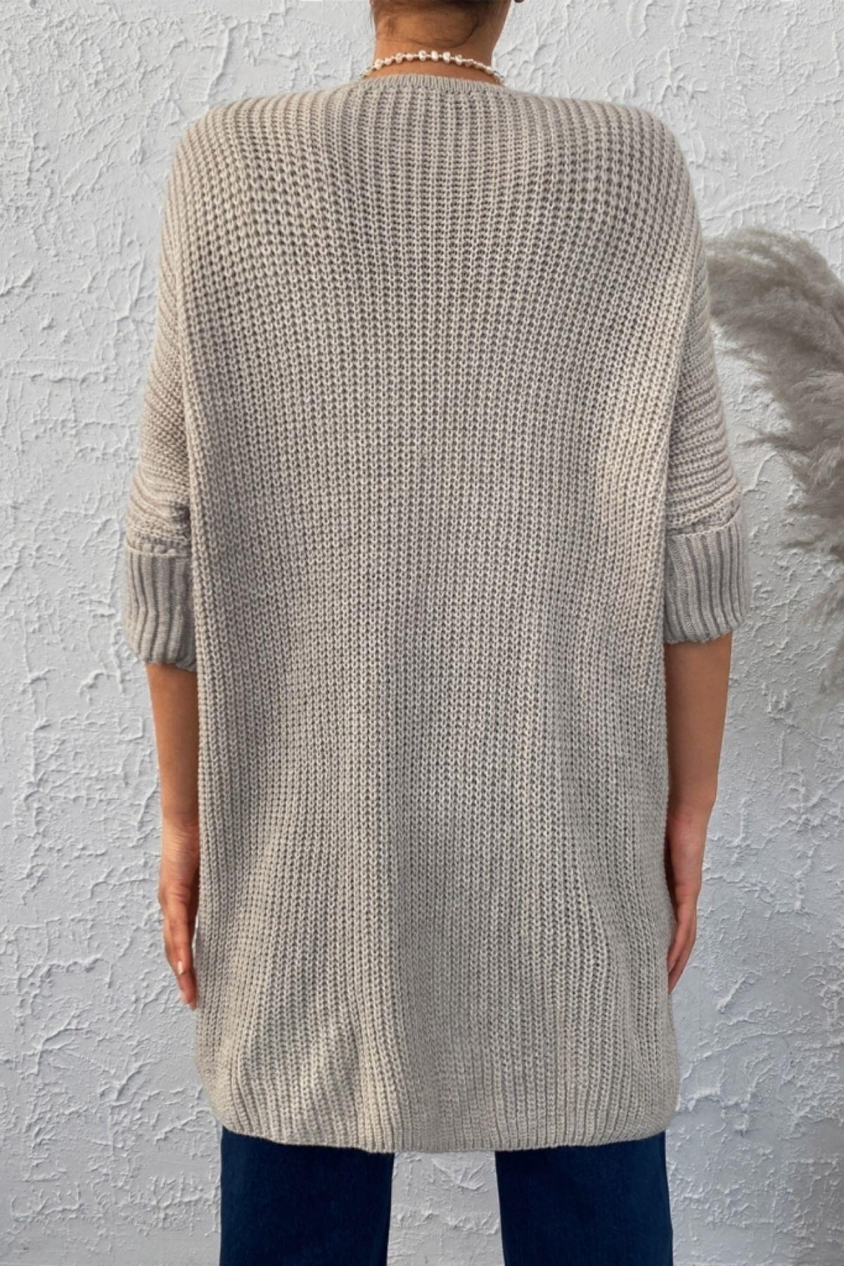 Oversize Cepli Salaş Triko Hırka