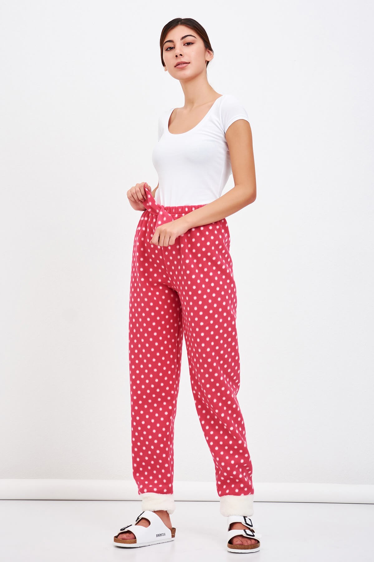 Peluşlu Polar Pijama Fuşya