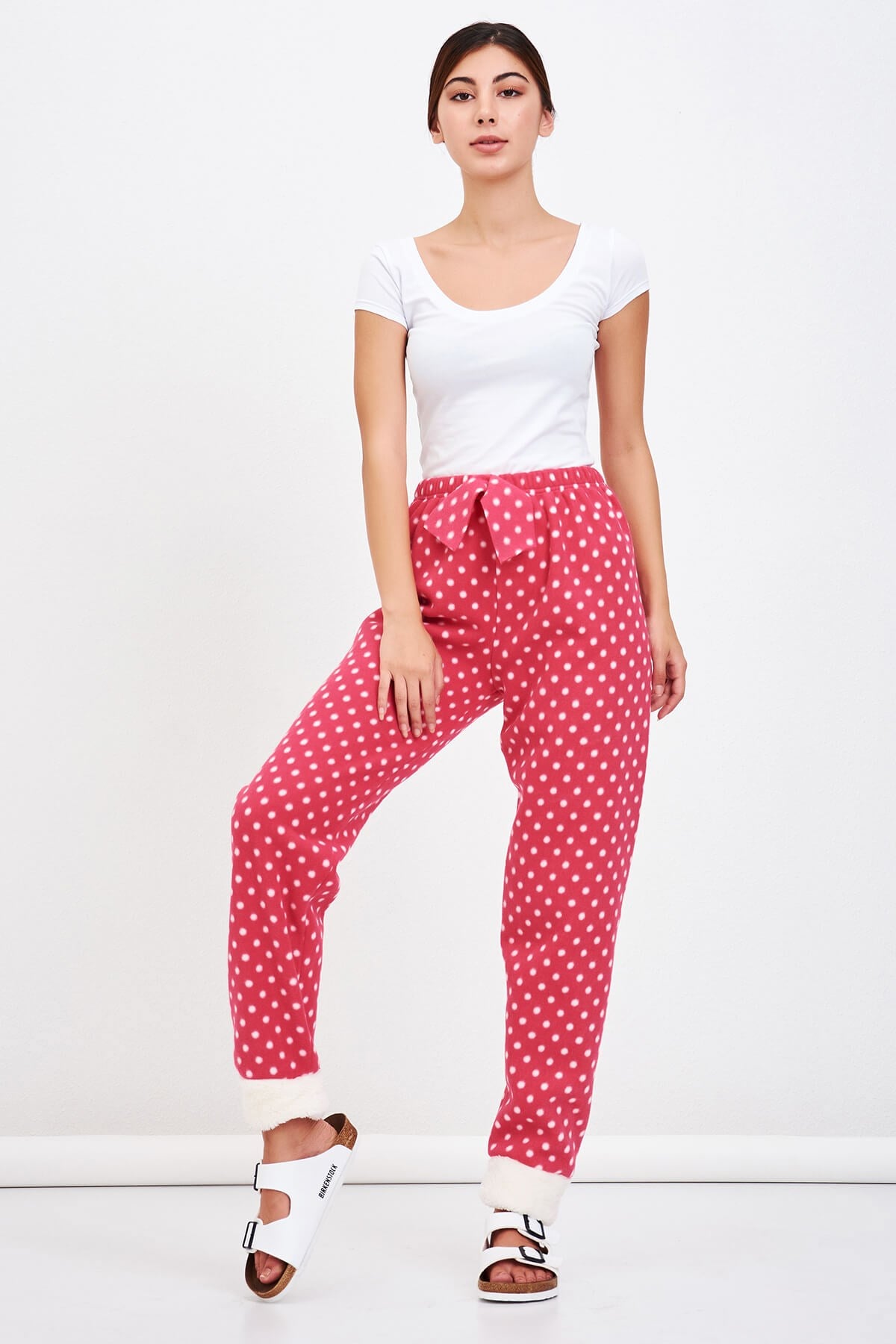 Peluşlu Polar Pijama Fuşya
