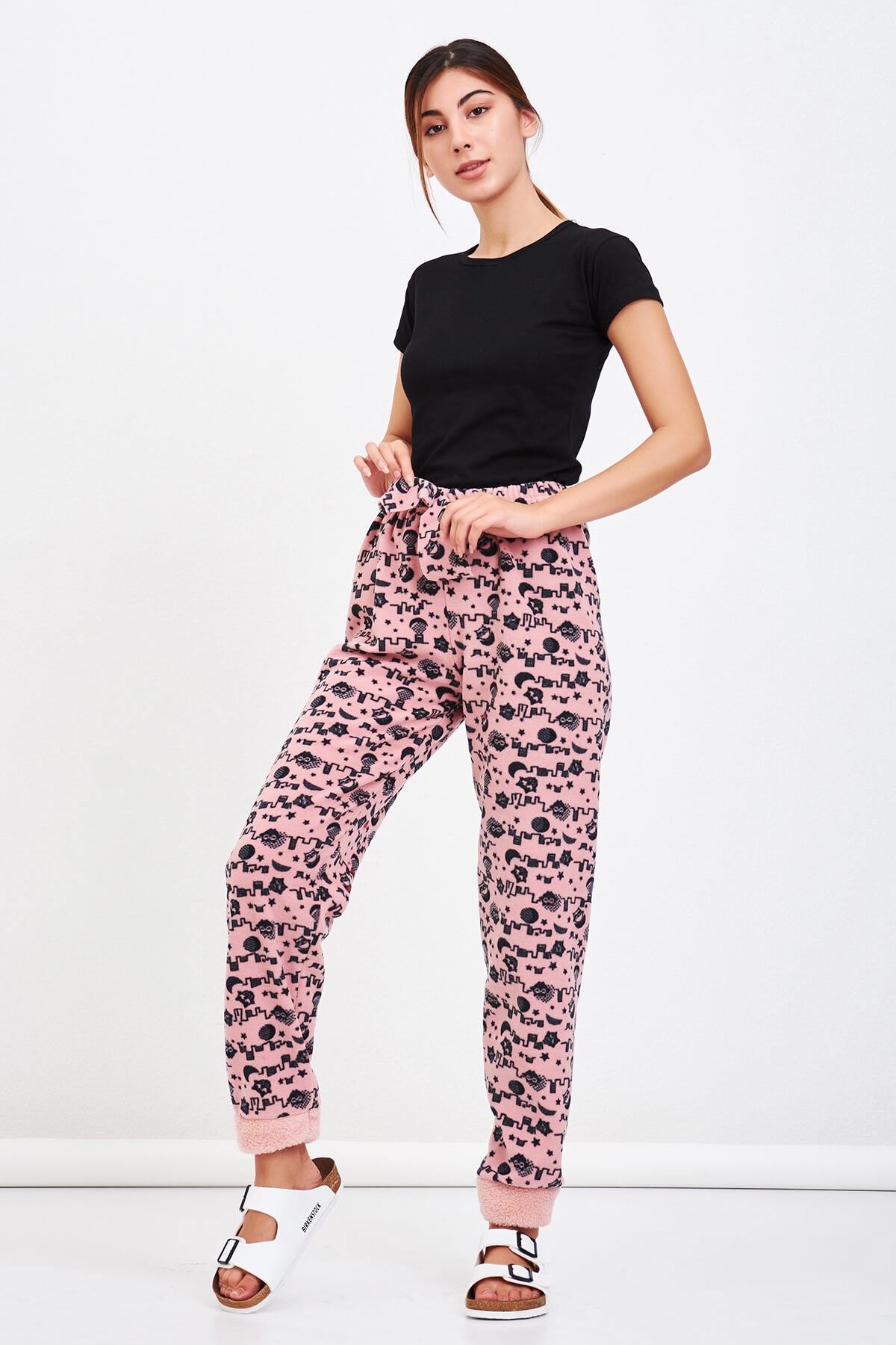 Peluşlu Polar Pijama Pembe