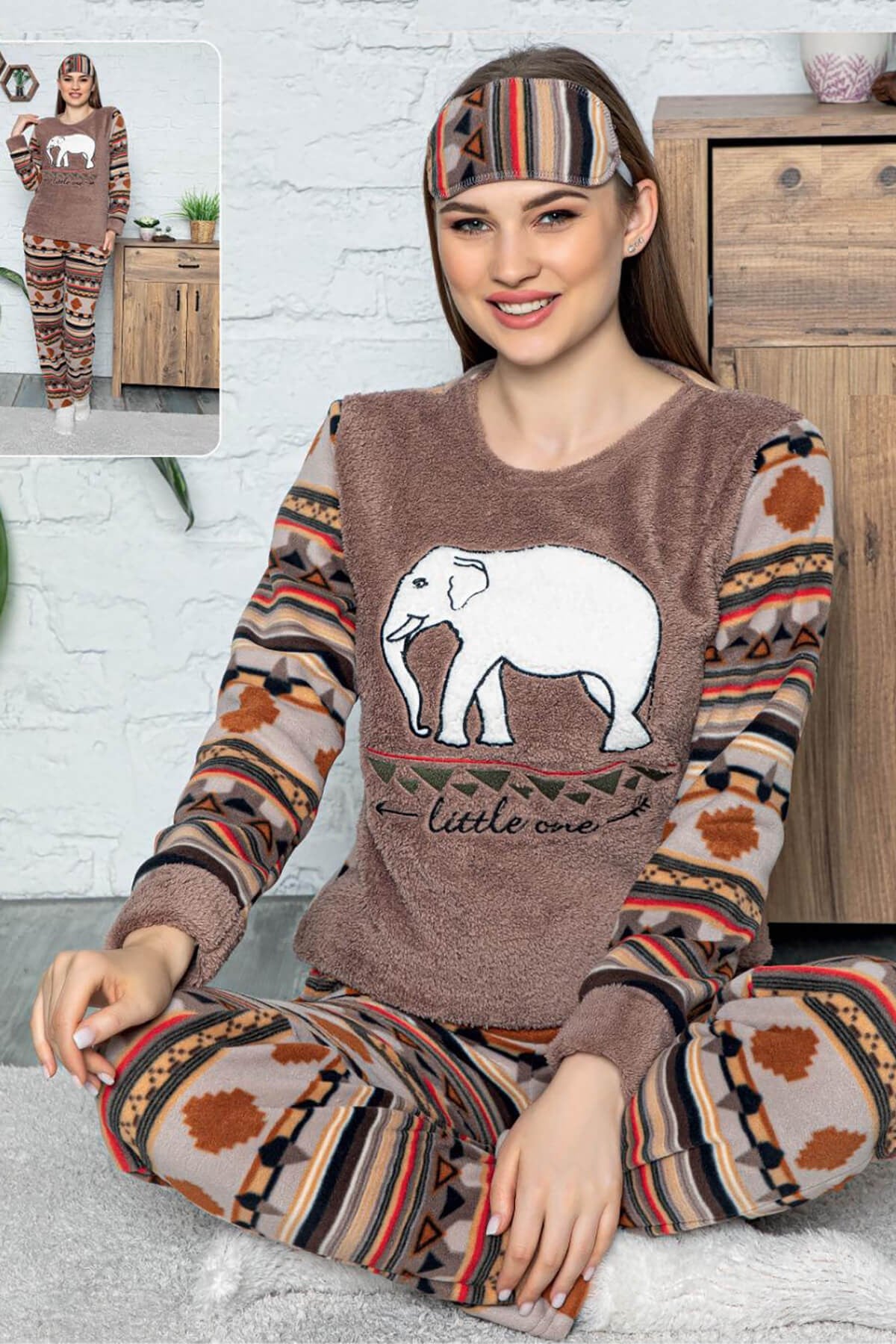 Polar Pijama Takımı Kahve