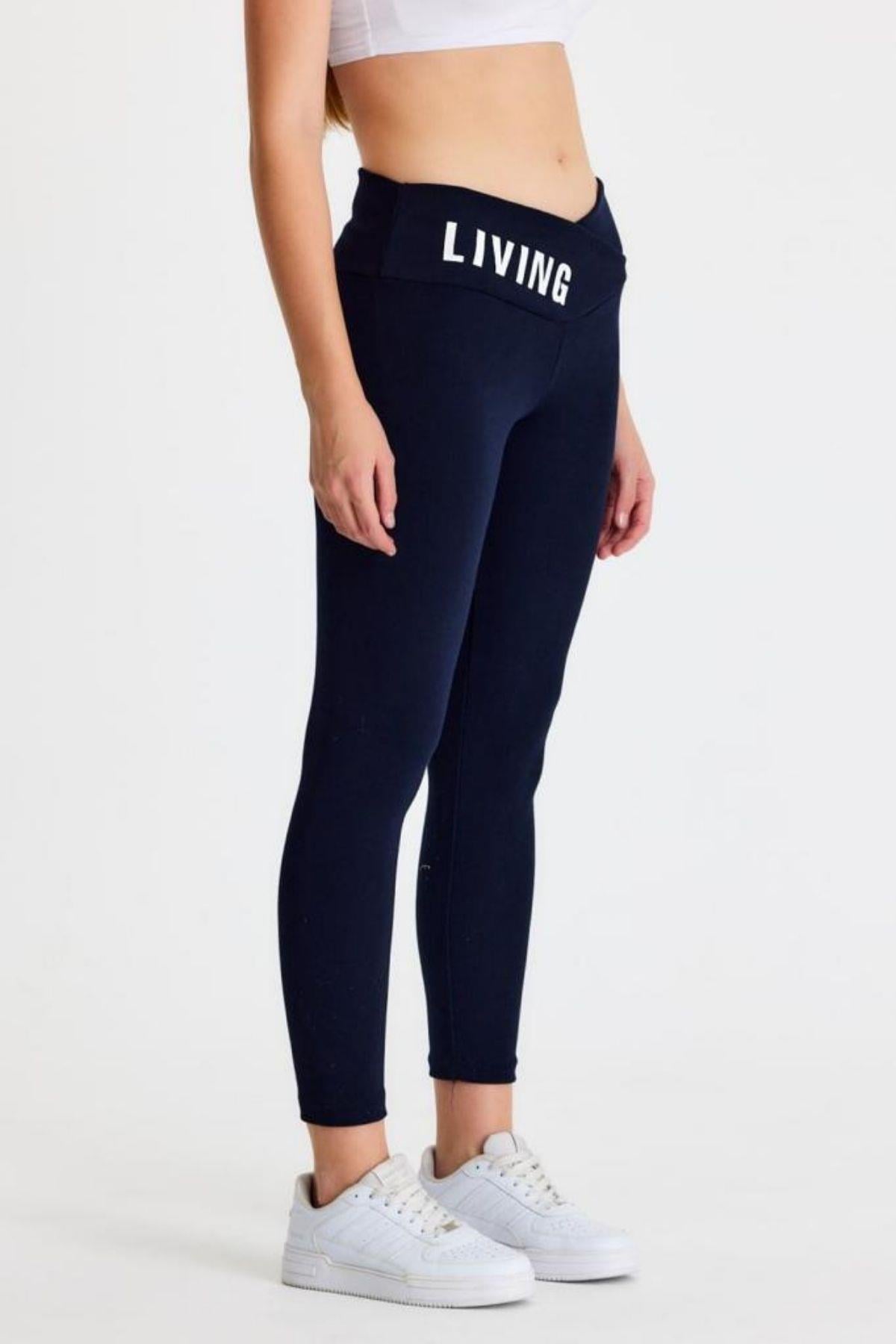 Premium Çelik Kumaş Çapraz Bel Living Tayt