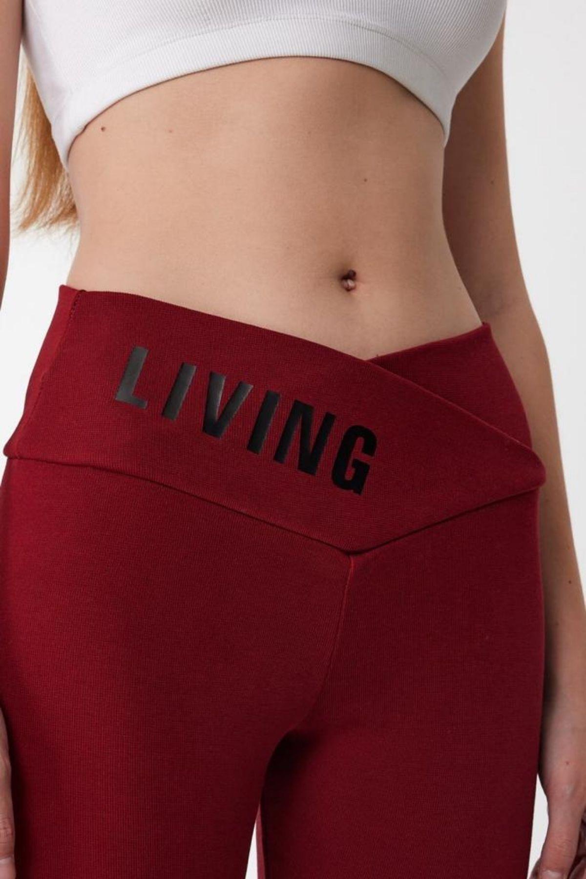 Premium Çelik Kumaş Çapraz Bel Living Tayt