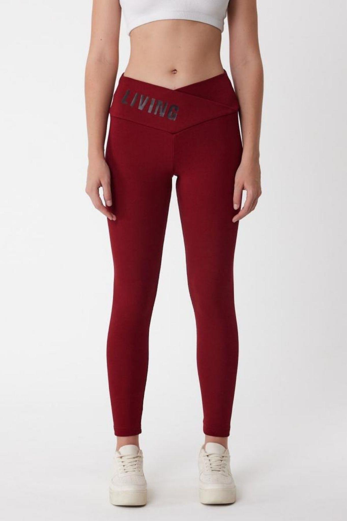 Premium Çelik Kumaş Çapraz Bel Living Tayt