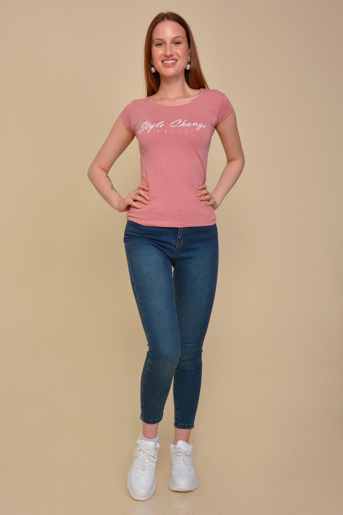 Sırt Dekolteli Gül Kurusu Body