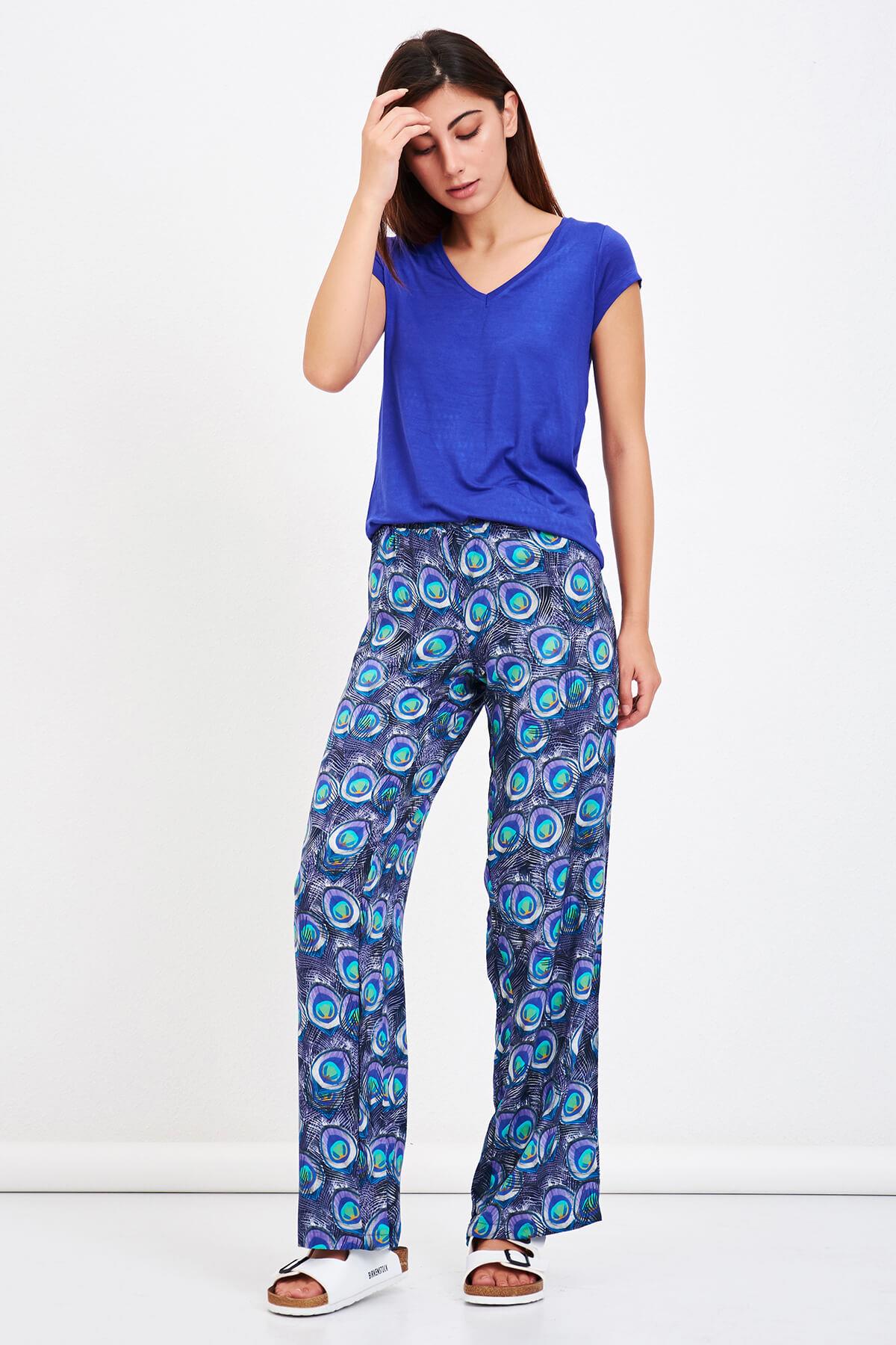 Sırt Dekolteli Pijama Takım Mor
