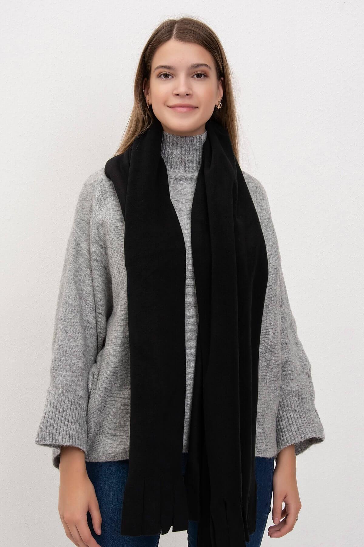 Soft Basic Siyah Polar Şal