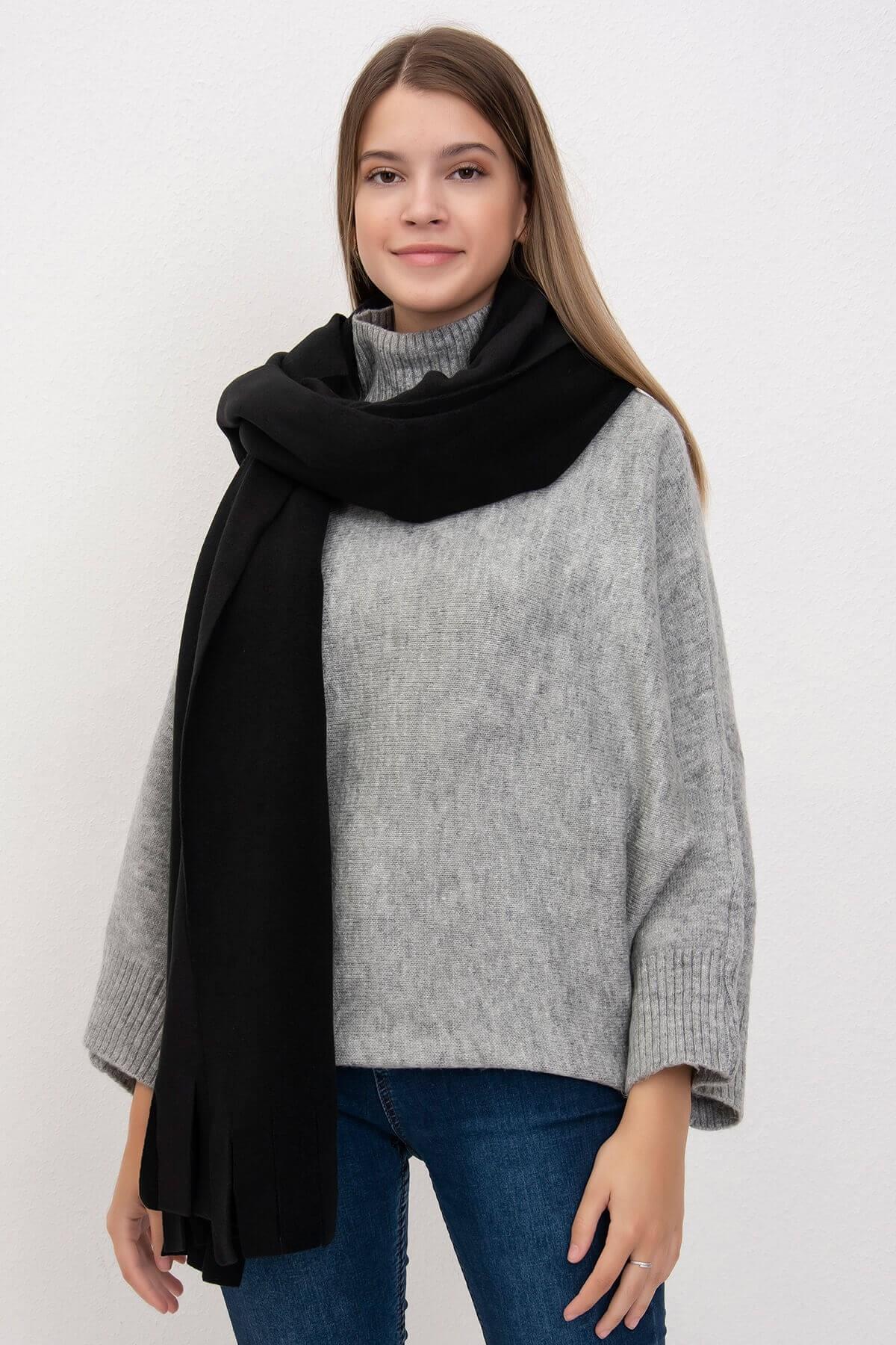 Soft Basic Siyah Polar Şal
