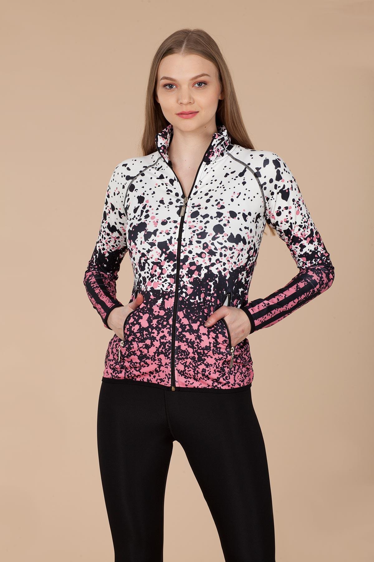 Sporcu Taytlı Eşofman Takım Pembe