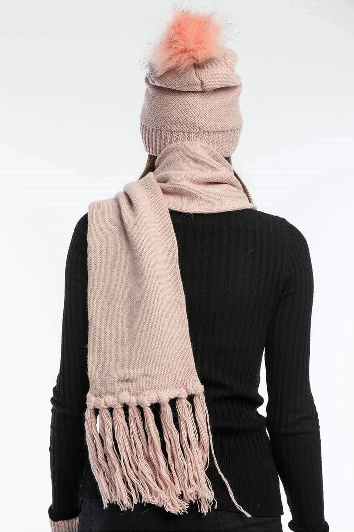 Super Soft Kadın Atkı Bere Eldiven Takımı