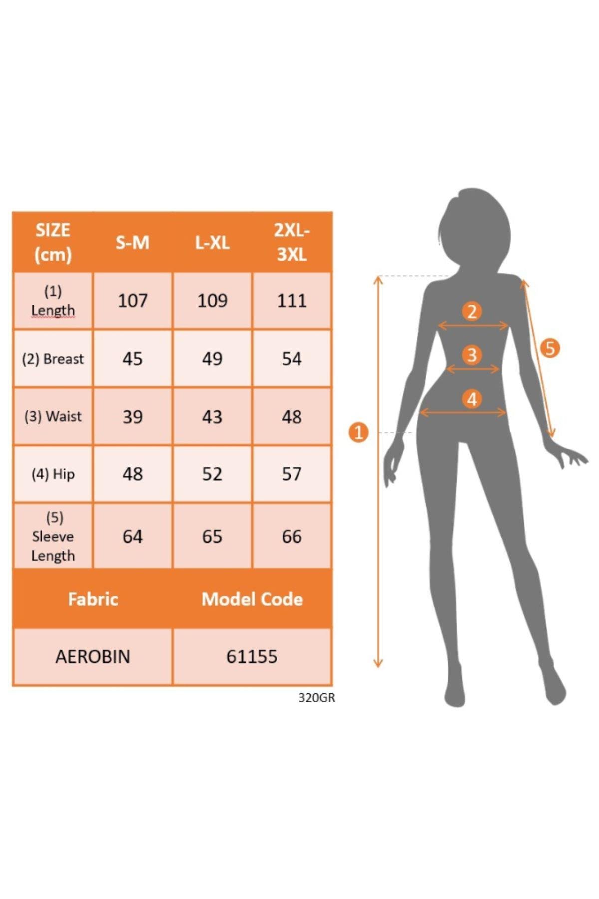 Uzun Kollu Önden Düğmeli Beli Kuşaklı Midi Aerobin Ebise Yeşil