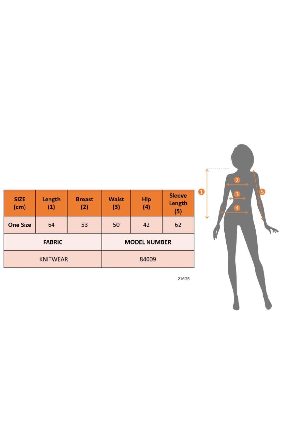 Uzun Kollu Önü Düğmeli Hırka Krem