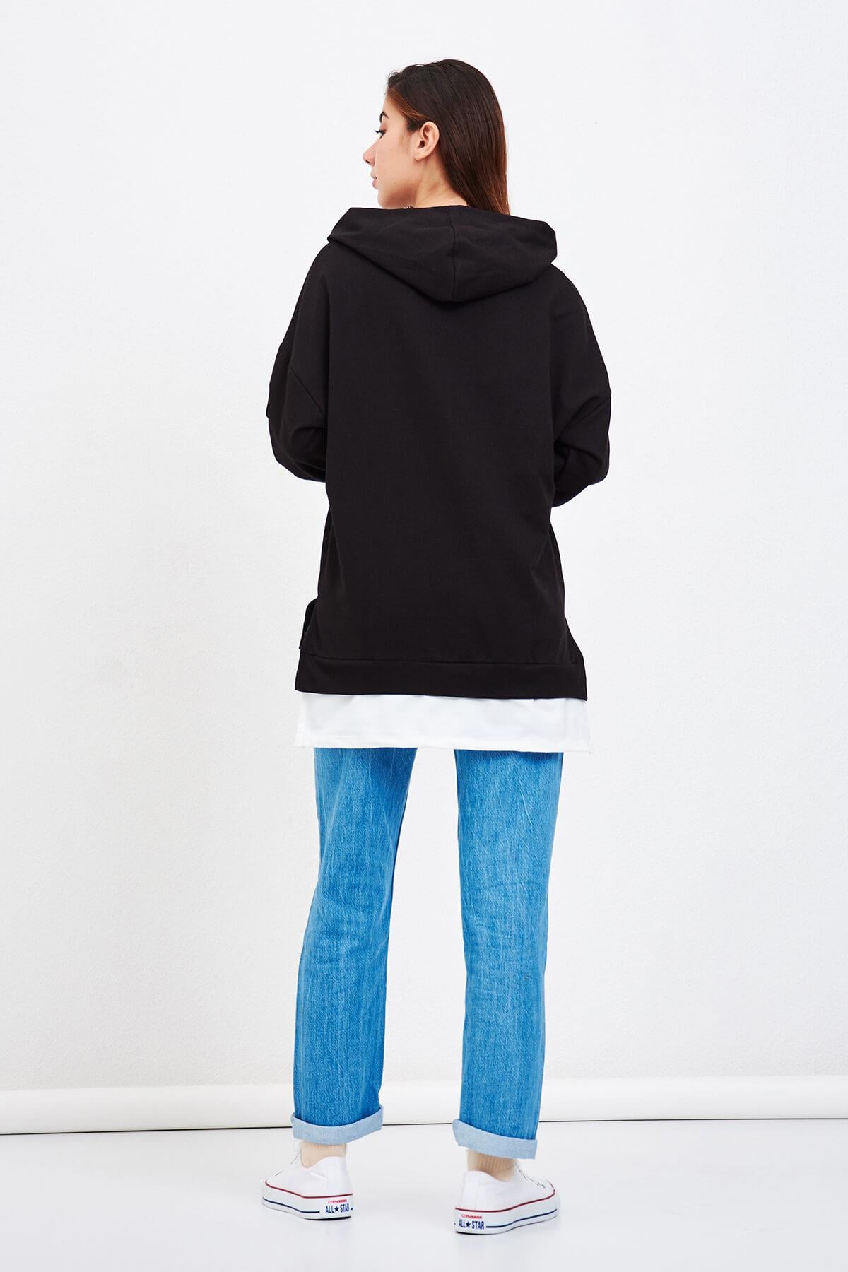 Uzun Sweatshirt Siyah