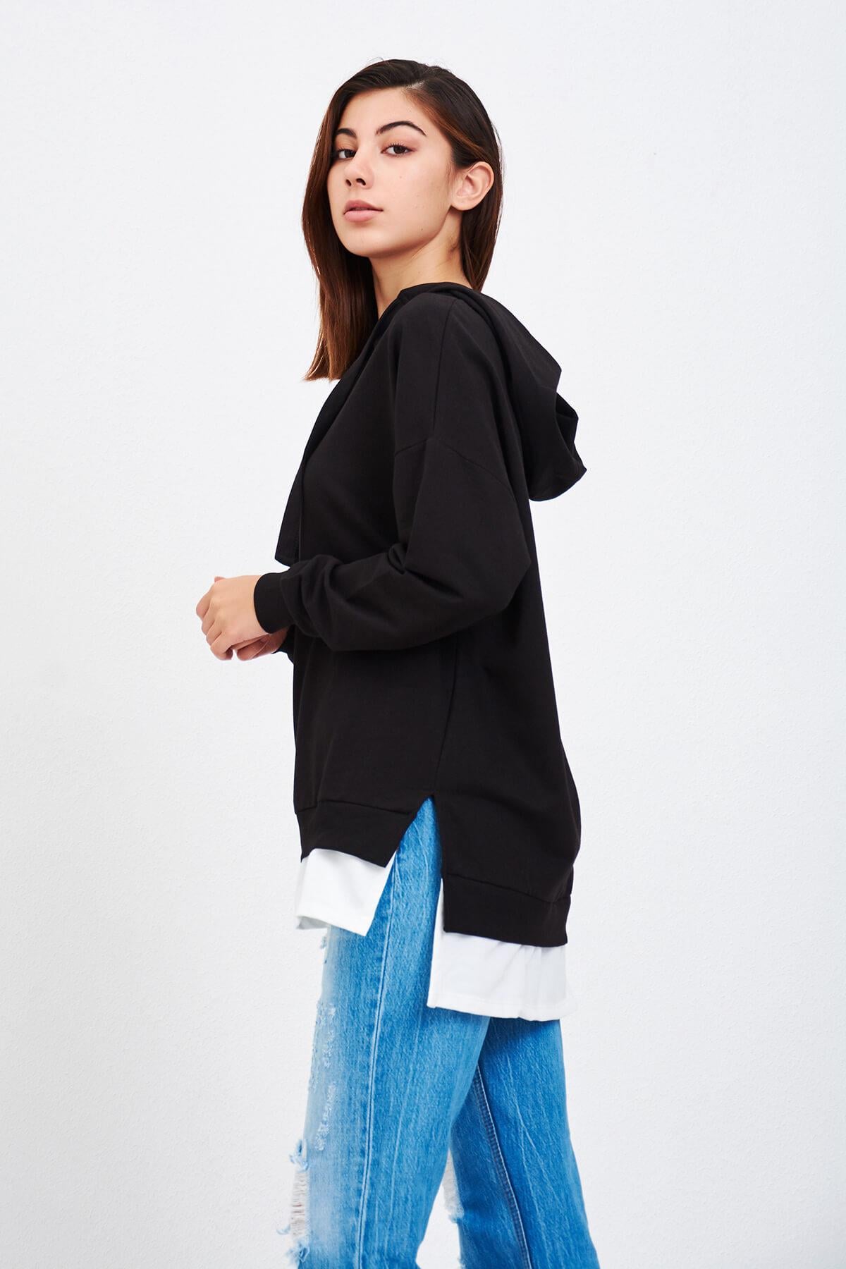 Uzun Sweatshirt Siyah