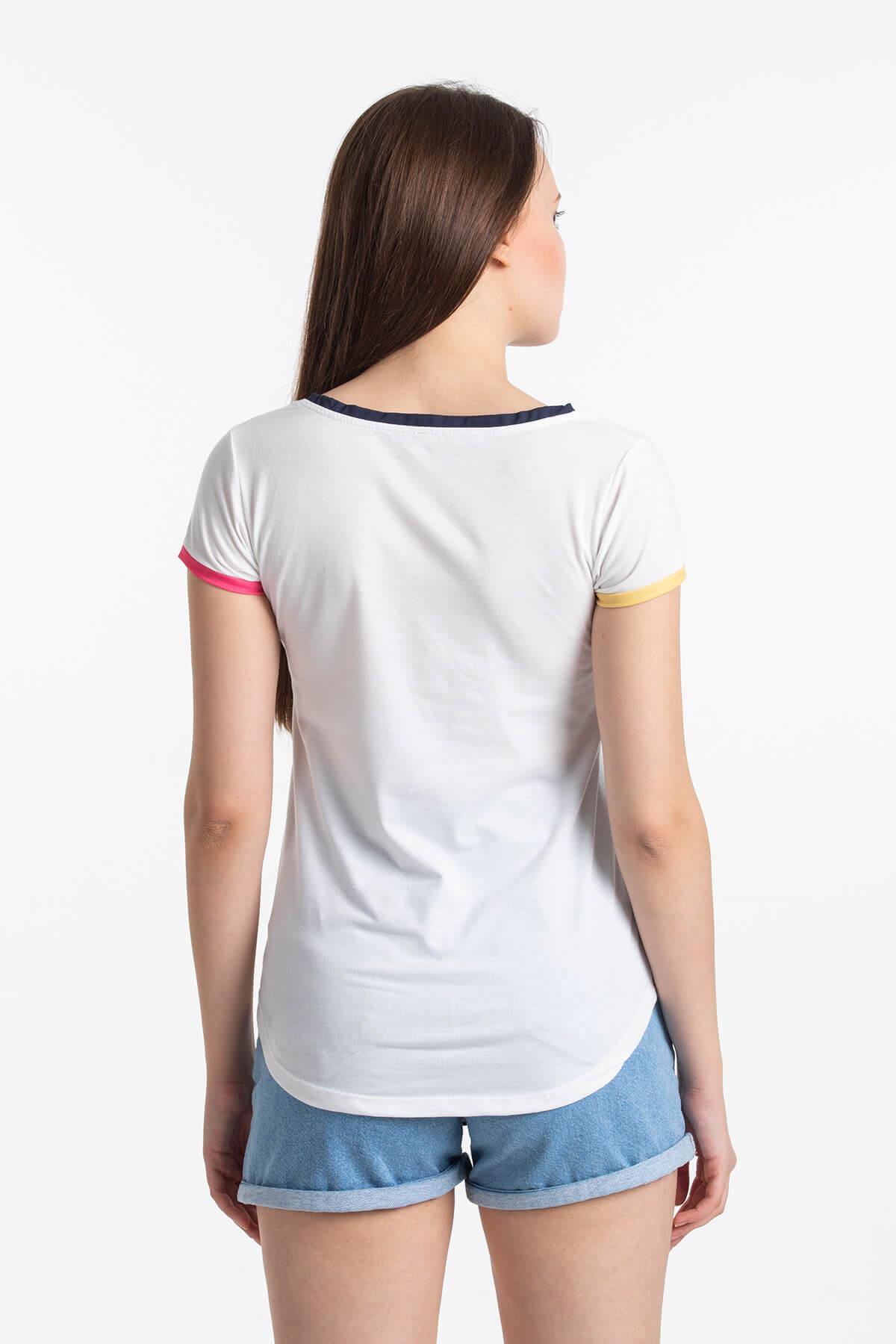 Yazı Detaylı T-Shirt Beyaz