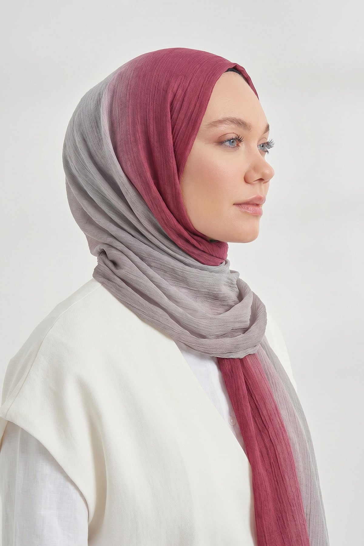  PURE COMFORT VİSKOZ ŞAL - BORDO-ANTRASİT