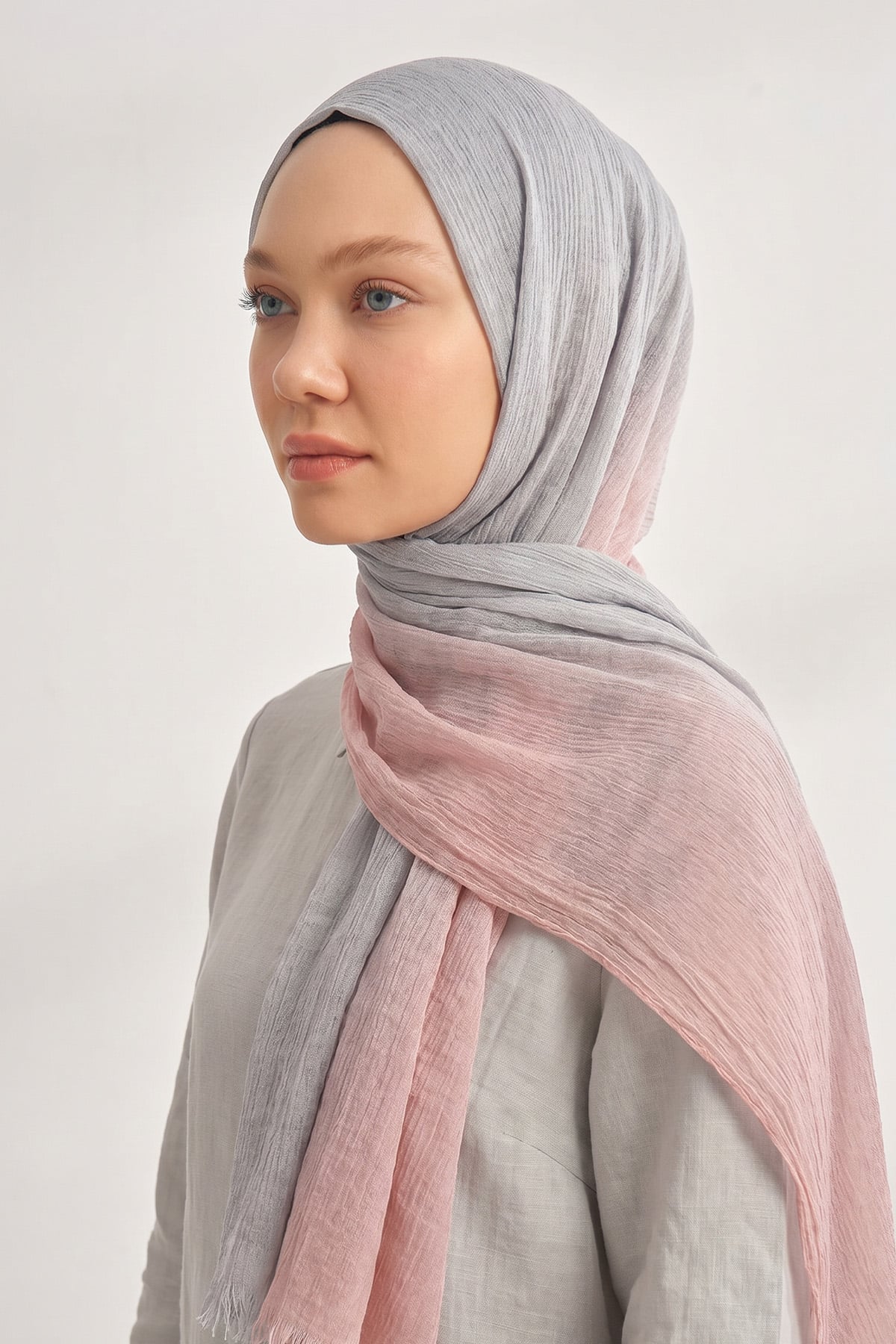  PURE COMFORT VİSKOZ ŞAL - GÜMÜŞ-PUDRA