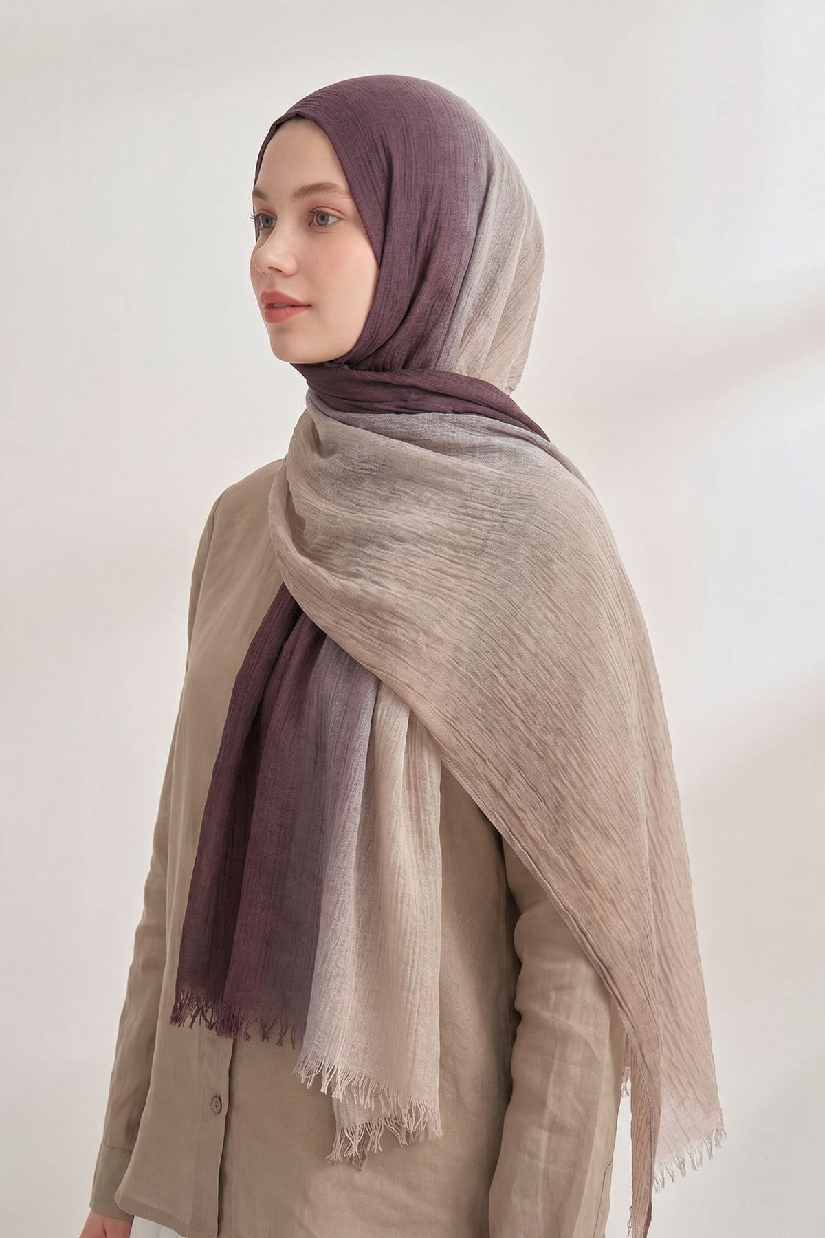  PURE COMFORT VİSKOZ ŞAL - KAHVE-BEJ