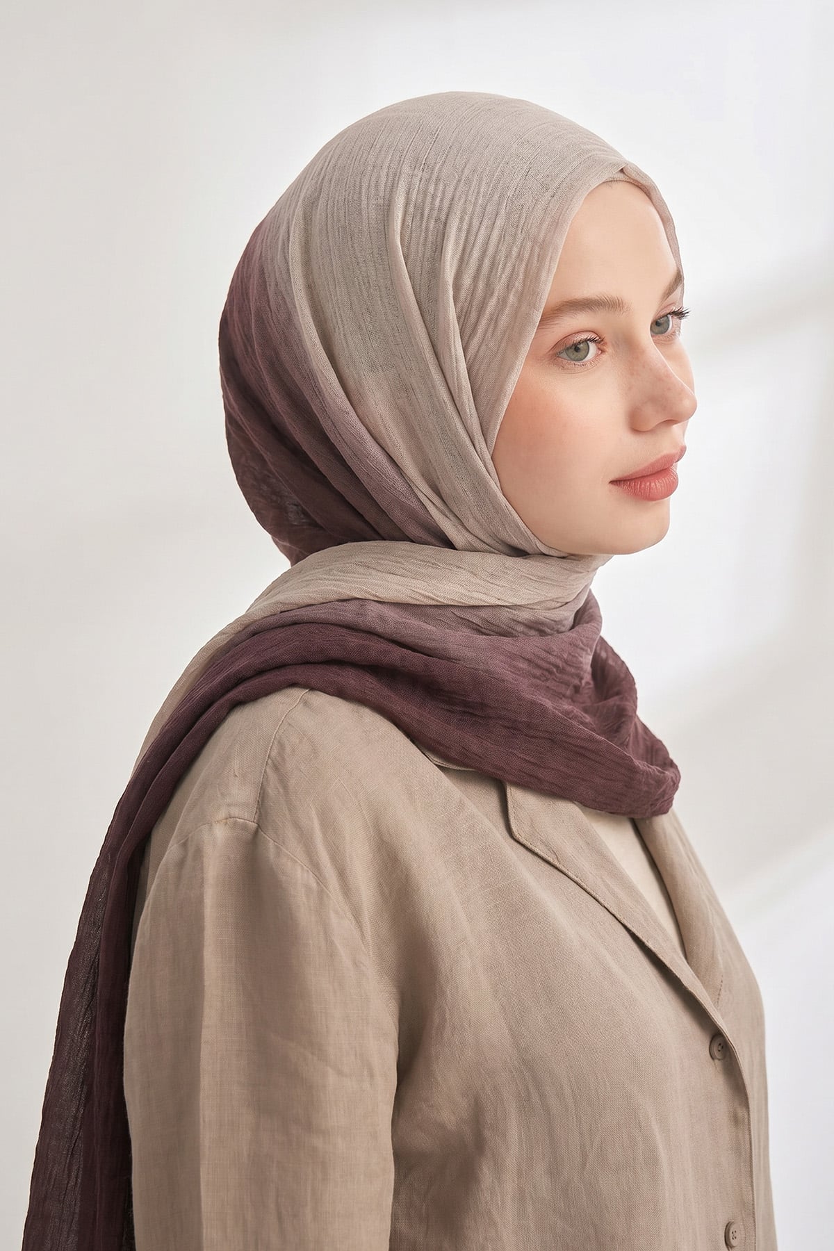  PURE COMFORT VİSKOZ ŞAL - KAHVE-BEJ