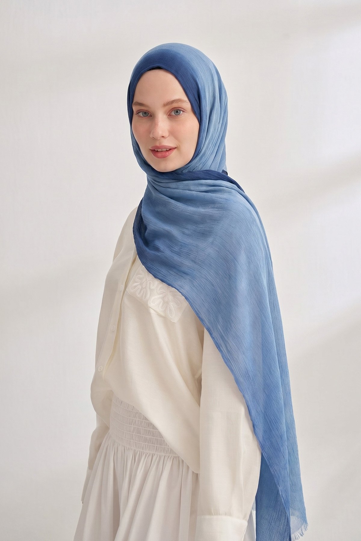  PURE COMFORT VİSKOZ ŞAL - KOT MAVİSİ-LACİVERT