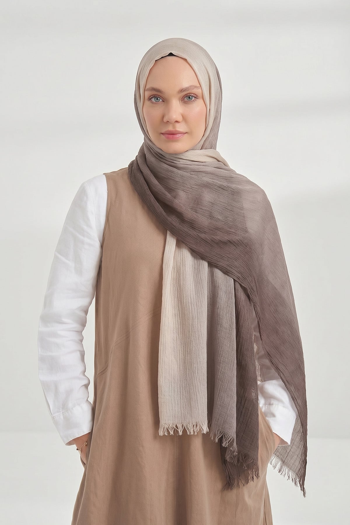 PURE COMFORT VİSKOZ ŞAL - KOYU VİZON-VİZON