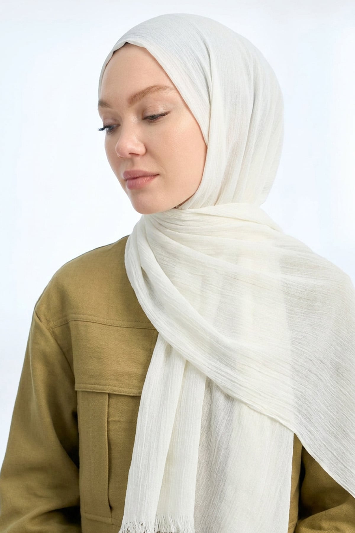  PURE COMFORT VİSKOZ ŞAL - KREM-EKRU