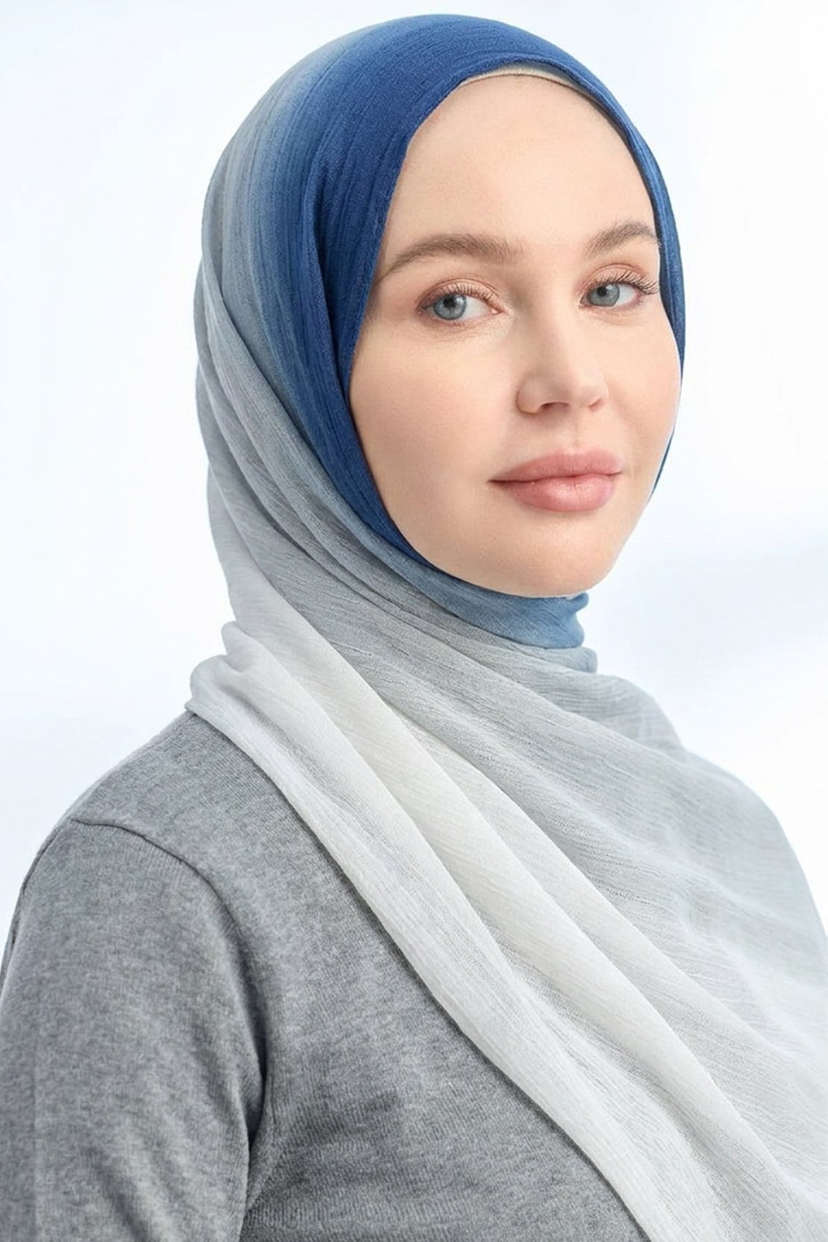  PURE COMFORT VİSKOZ ŞAL - LACİVERT-EKRU