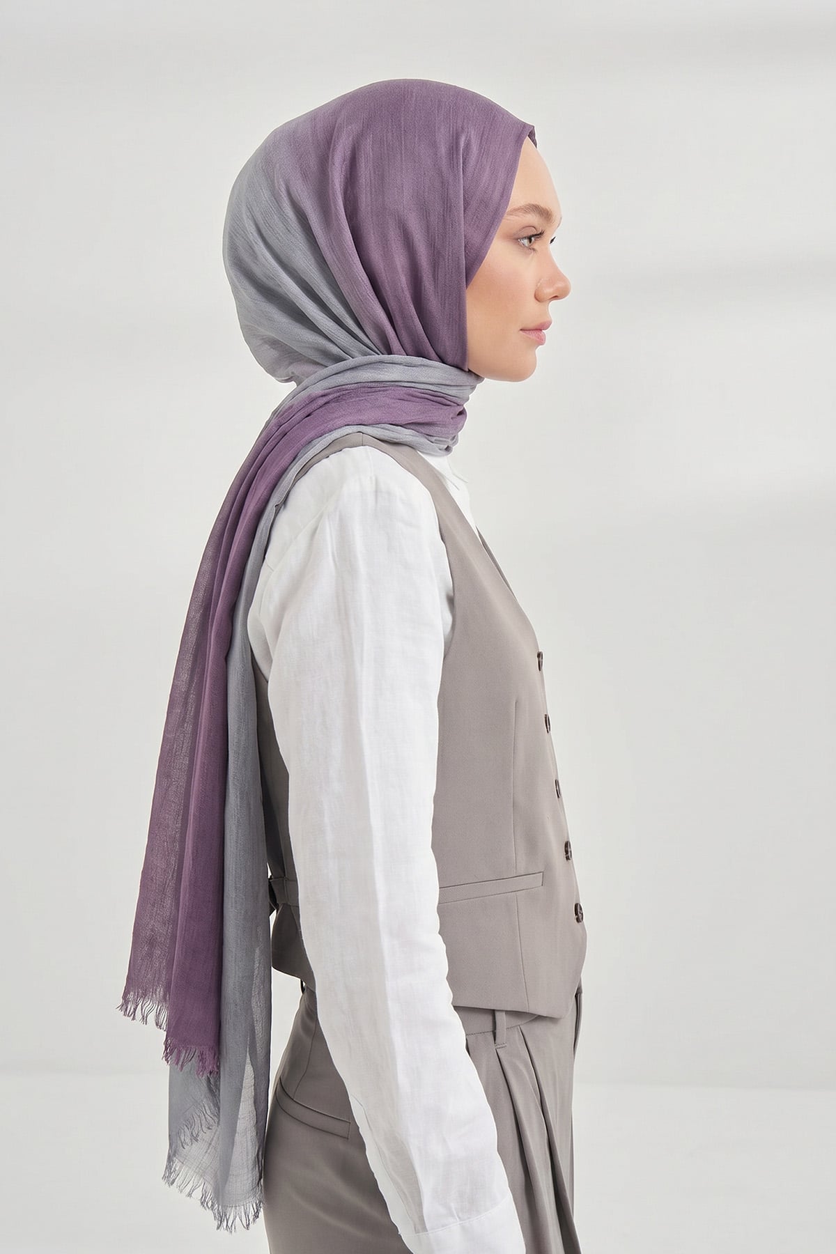  PURE COMFORT VİSKOZ ŞAL - LEYLAK-GÜMÜŞ