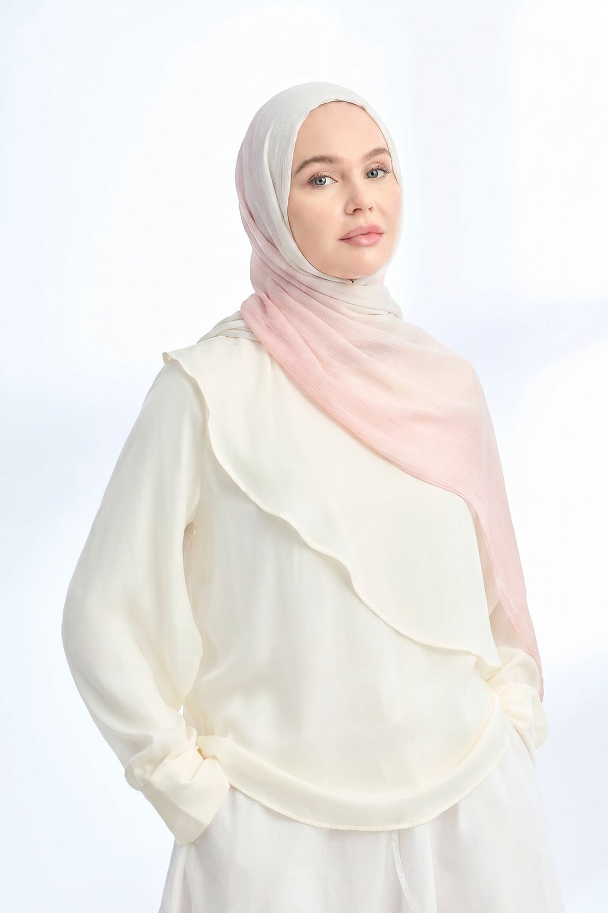  PURE COMFORT VİSKOZ ŞAL - PEACH FUZZ-KREM