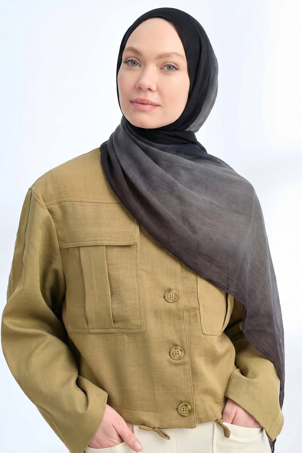  PURE COMFORT VİSKOZ ŞAL - SİYAH-ACI KAHVE
