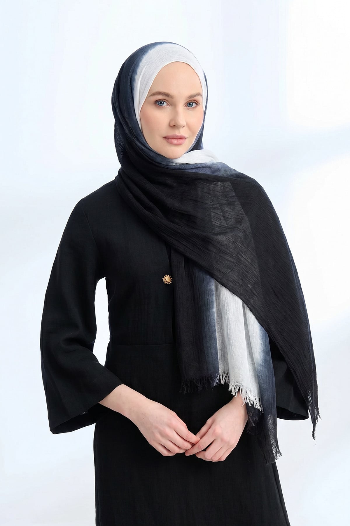  PURE COMFORT VİSKOZ ŞAL - SİYAH-EKRU