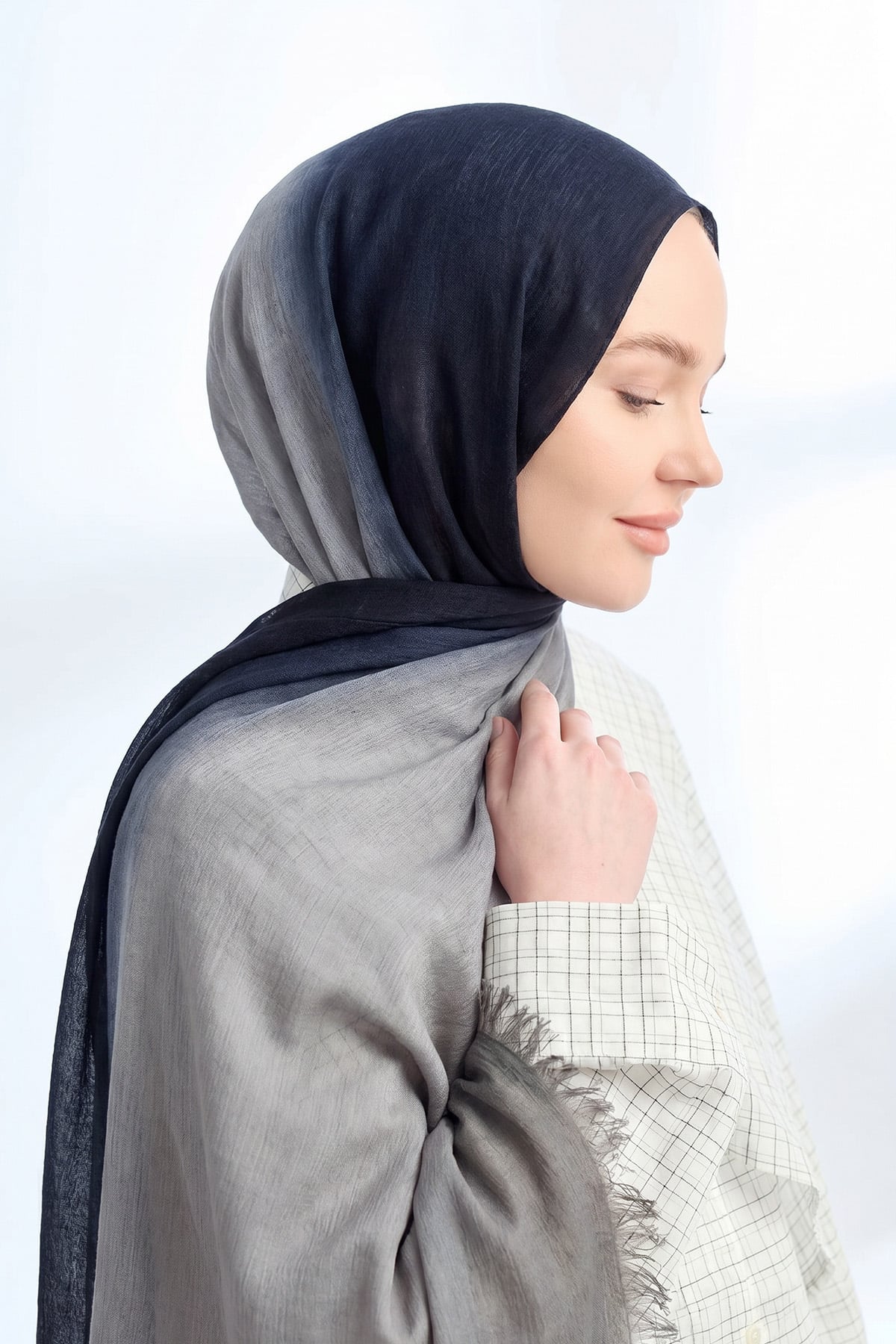  PURE COMFORT VİSKOZ ŞAL - SİYAH-FÜME