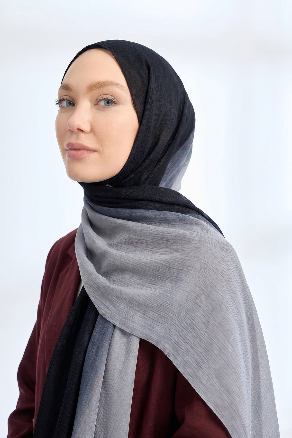  PURE COMFORT VİSKOZ ŞAL - SİYAH - GRİ